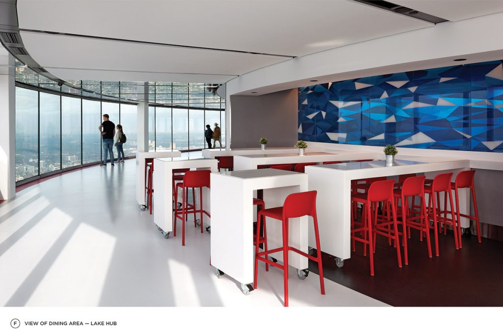 Dining area in the lake hub