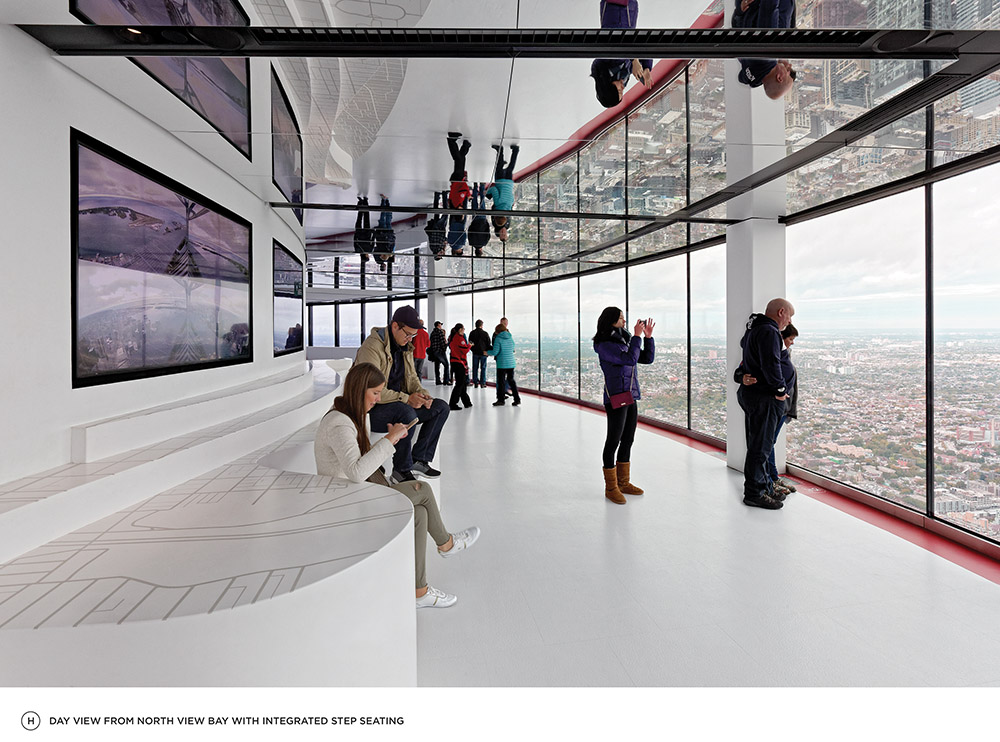 Day view from north view bay with integrated step seating