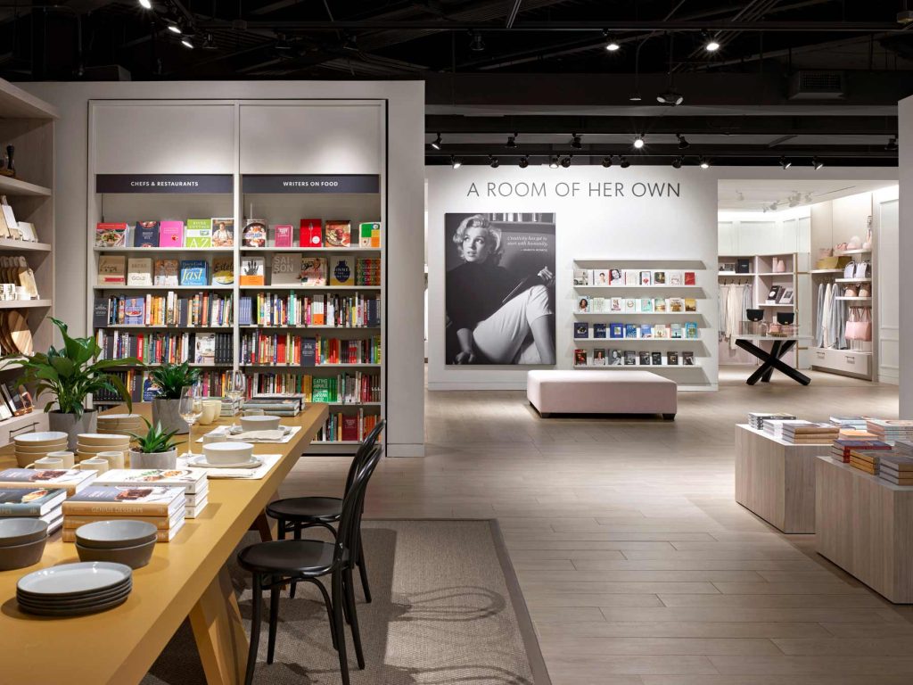 A view of "A room of her own" feminine area of the store from the homeware section