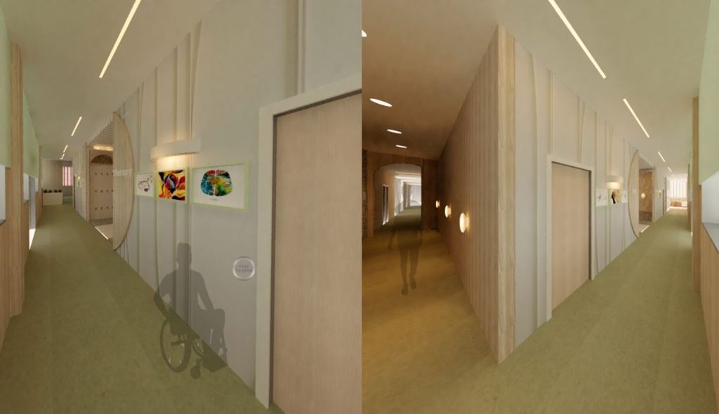 Carina Redigonda's bright hallways in the Be Mindful Wellness centre