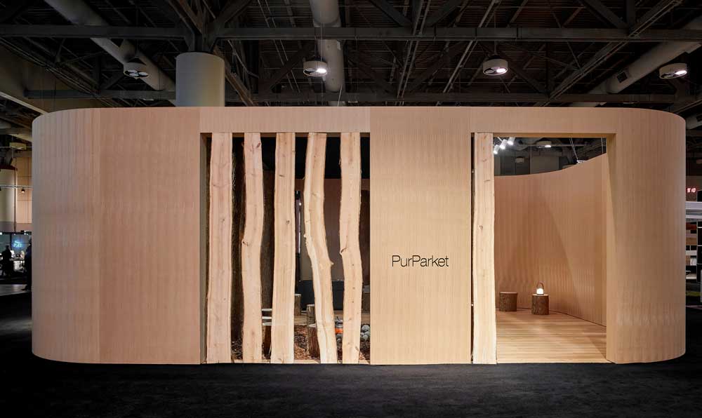 View of the PURparket exhibit booth entrance