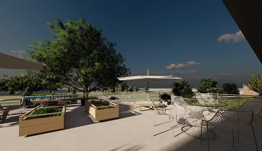 Georgian college, project by 4th year interior design student Brittany Dempsey, rooftop community patio