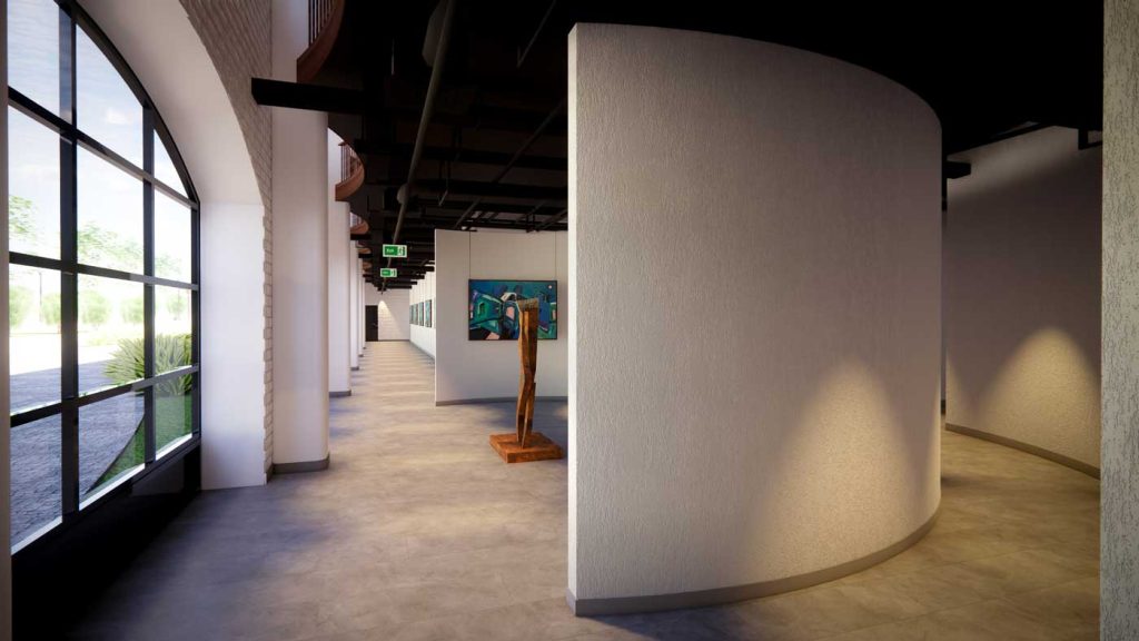 Georgian college, project by 4th year interior design student Nguyen Huong Giang, gallery space