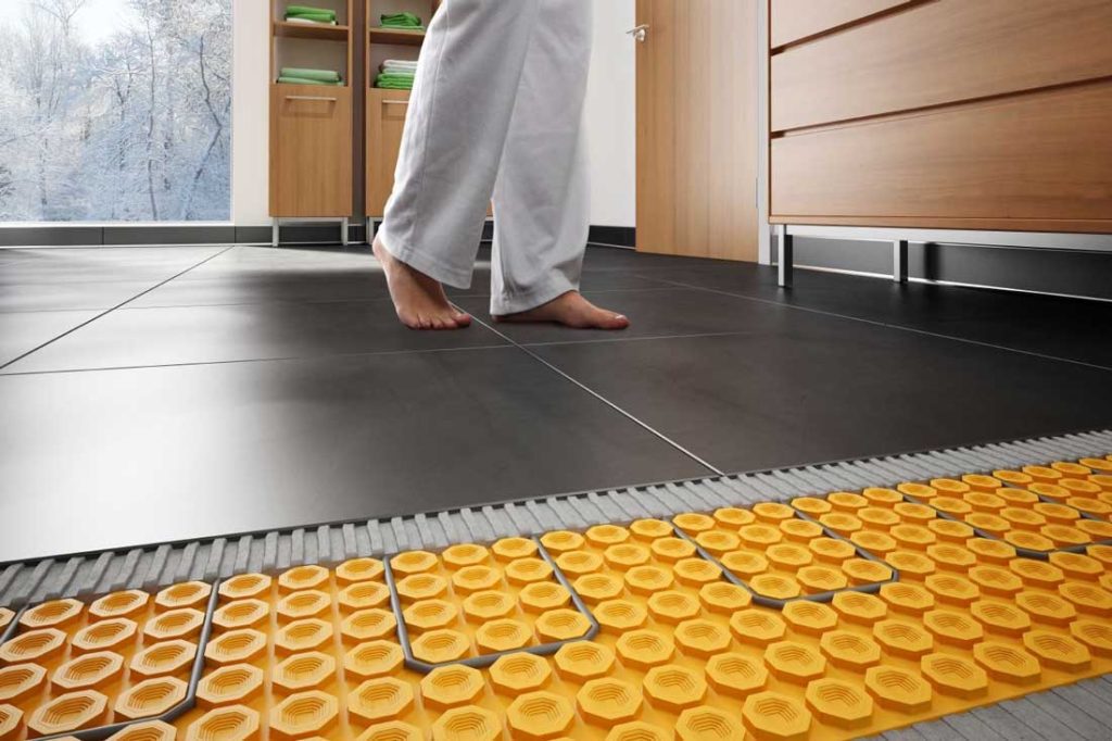 Heated floors installation photo