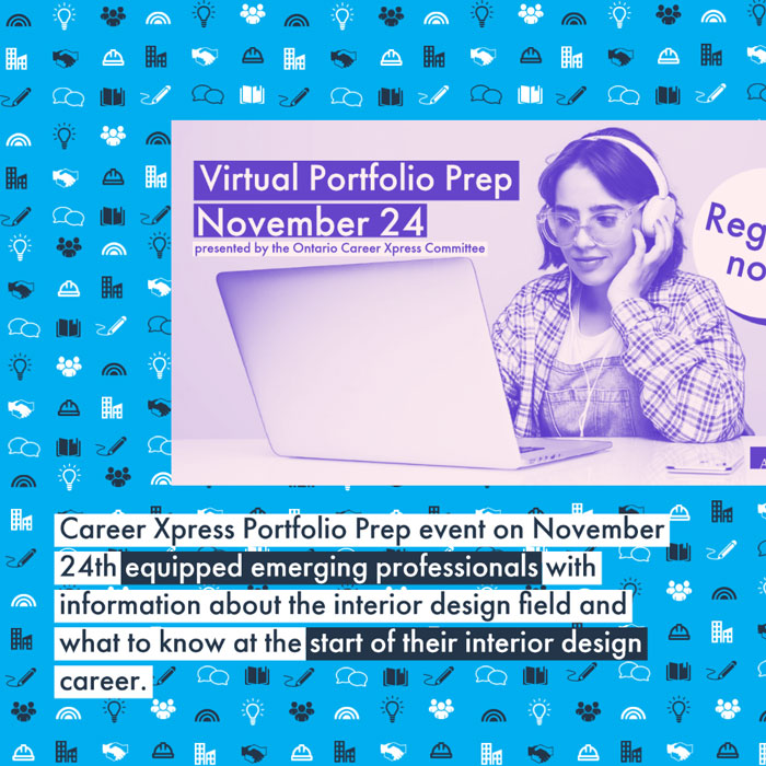 Career Xpress Portfolio Prep event on November 24th equipped emerging professionals with information about the interior design field and what to know at the start of their interior design career.