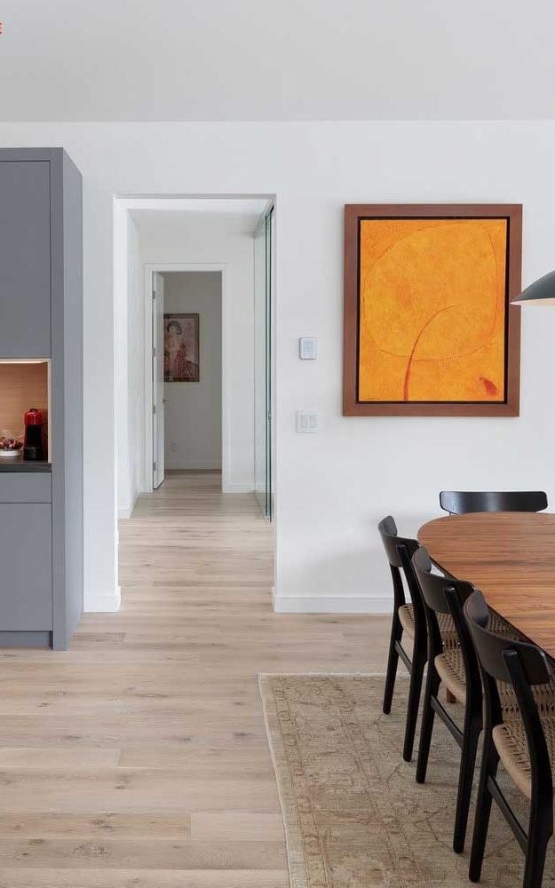 Dining room just off the kitchen leading toward the bedroom hallway