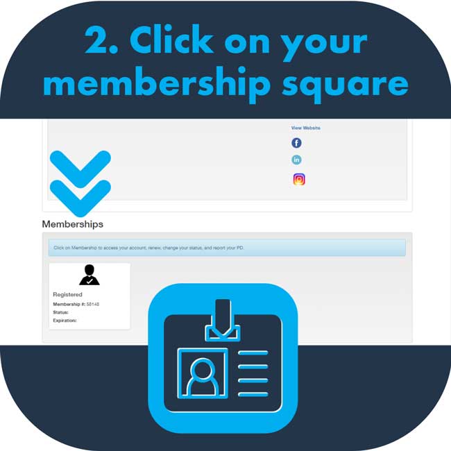 Click on your membership square with screenshot of Membership gateway