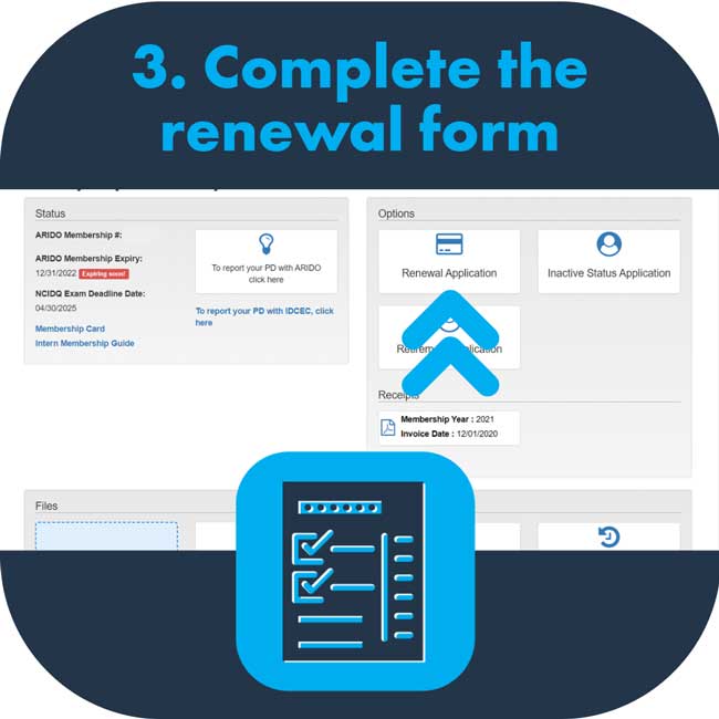 complete the renewal form with screenshot of renewal page