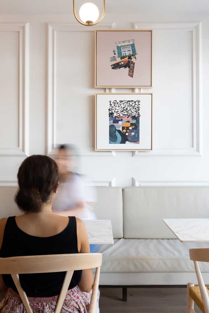 Beautiful colourful artwork decorates the walls