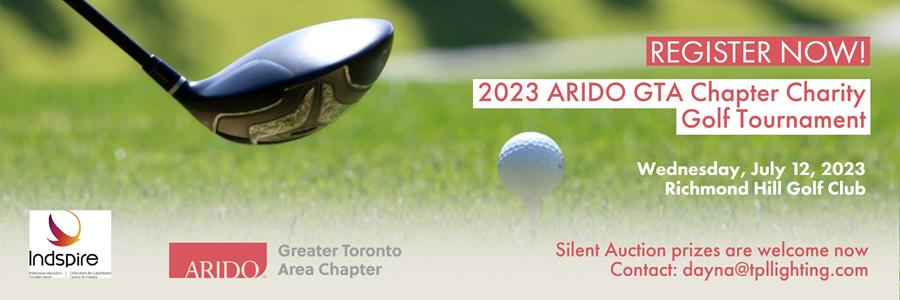 Register Now 2023 ARIDO GTA Chapter Charity Golf Tournament