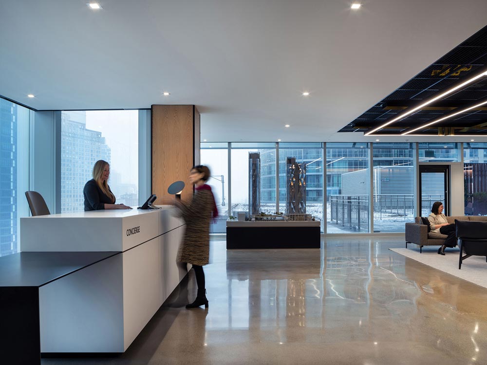 Reception area and concierge desk at CIBC Conference and Learning Centre