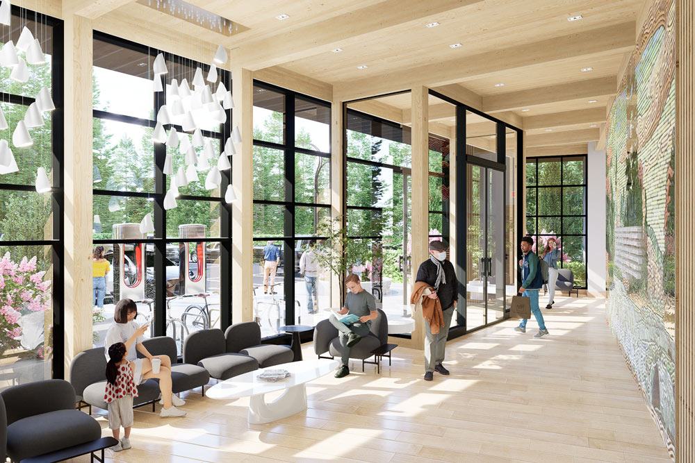 Cali Pitcher from Georgian College designed the Springwater Summit centre as an inclusive environment that's light and bright with modern finishes