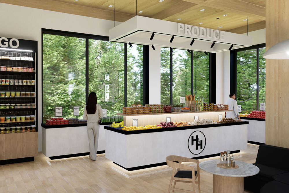 Cali Pitcher from Georgian College designed the Springwater Summit centre as an inclusive environment complete with this artisanal market and a teaching kitchen