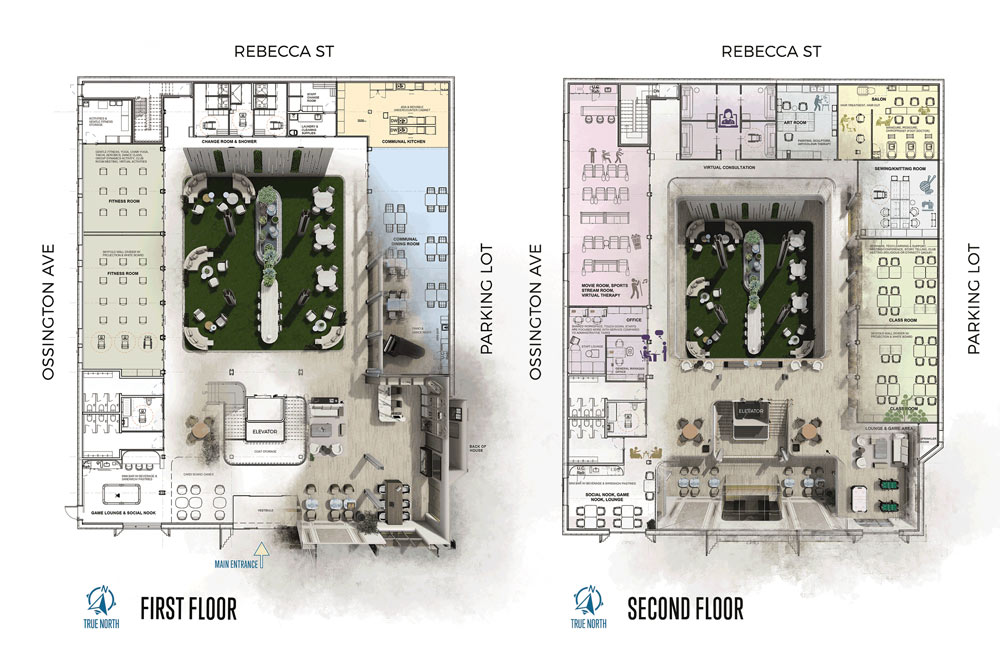 Elijah Alejandro - Contrast Seniors Community Centre, drawings and floor plan