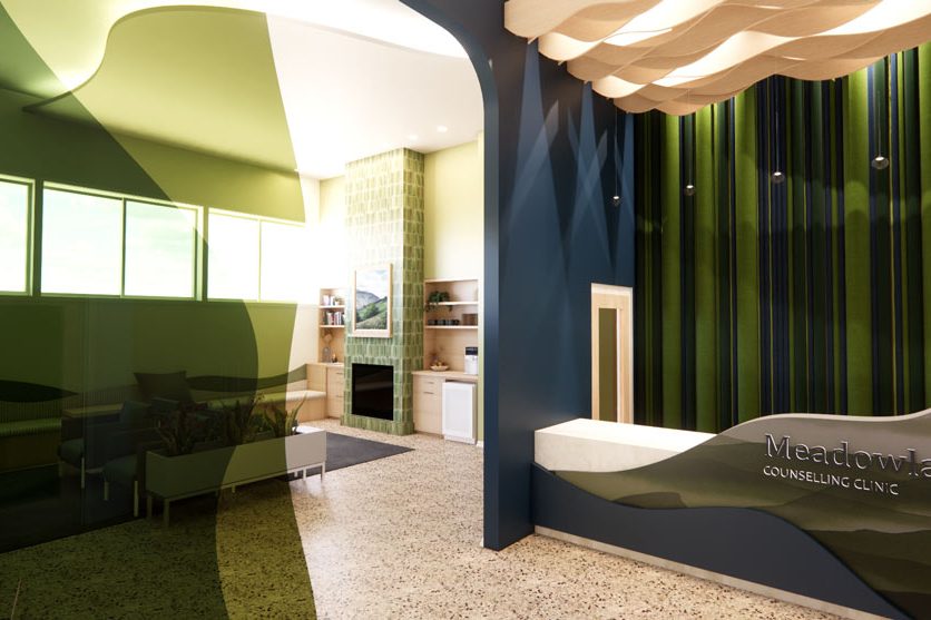 Reception area at the Meadowlands Counselling Clinic