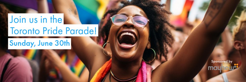 Graphic for ARIDO at the Toronto Pride Parade