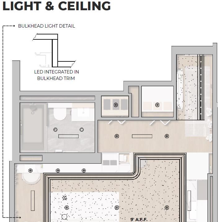 light and ceiling plan of the unit
